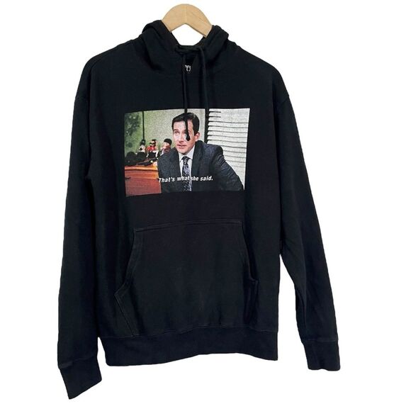 The Office Black Graphic Hoodie That’s What She Said Pullover Hooded Sweatshirt - Picture 1 of 5